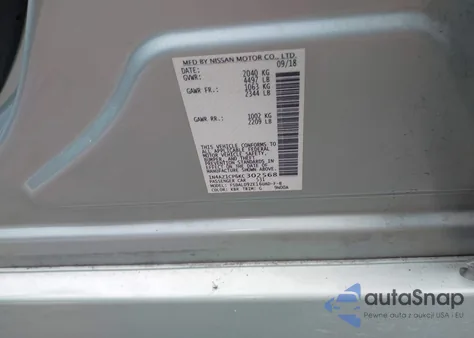 2019 Nissan Leaf Sv из США, поврежденный, VIN 1N4AZ1CP6KC302568